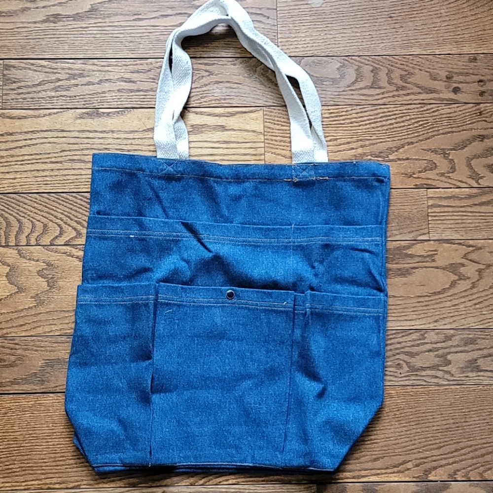 Jean tote back/ diaper bag 220 hickory 17x17x3